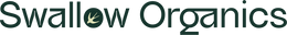 Swallow Organics logo with green text on a white background